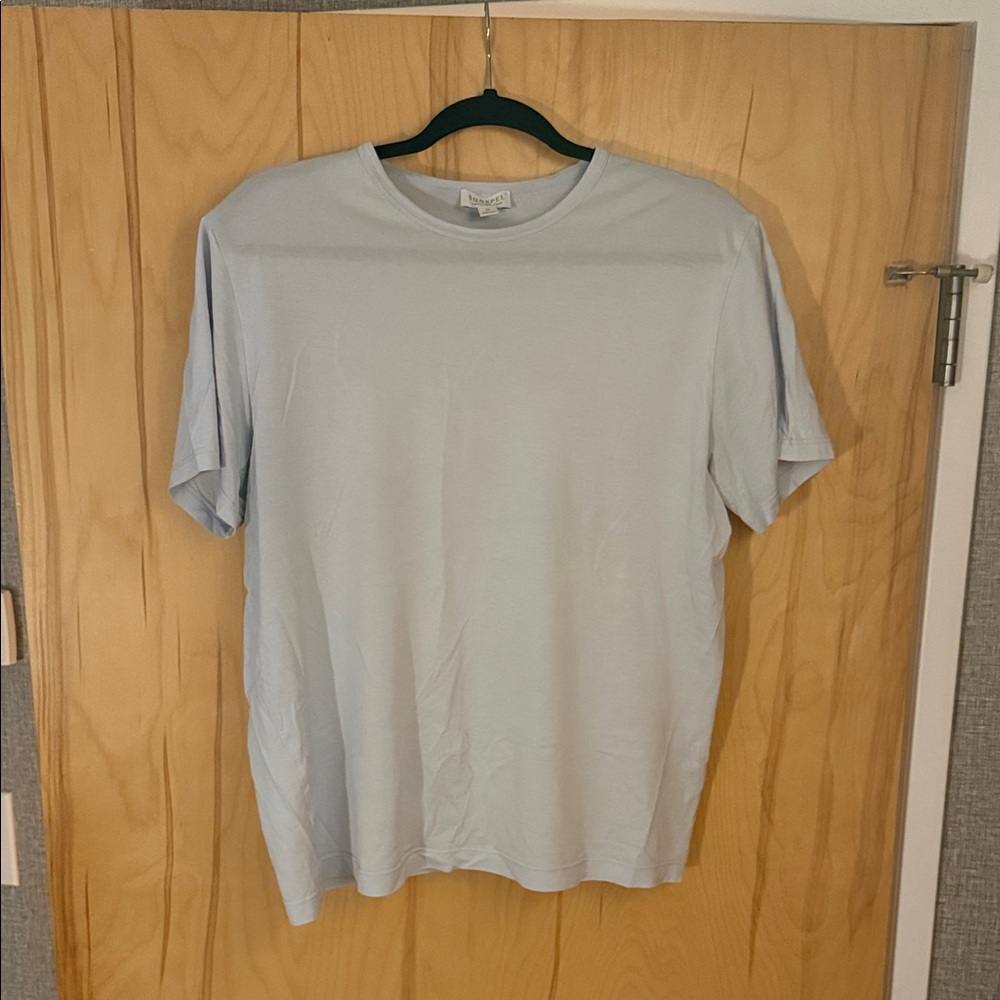 Sunspel Sky Blue Short Sleeve Tee